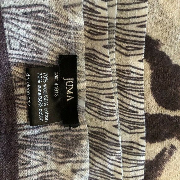 SCARF, 70% Wool & 30% Cotton, ZEBRA Abstract - Picture 2 of 2